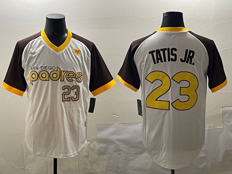 Men San Diego Padres #23 Tatis jr White Throwback Game 2025 Nike MLB Jersey style 4->san diego padres->MLB Jersey